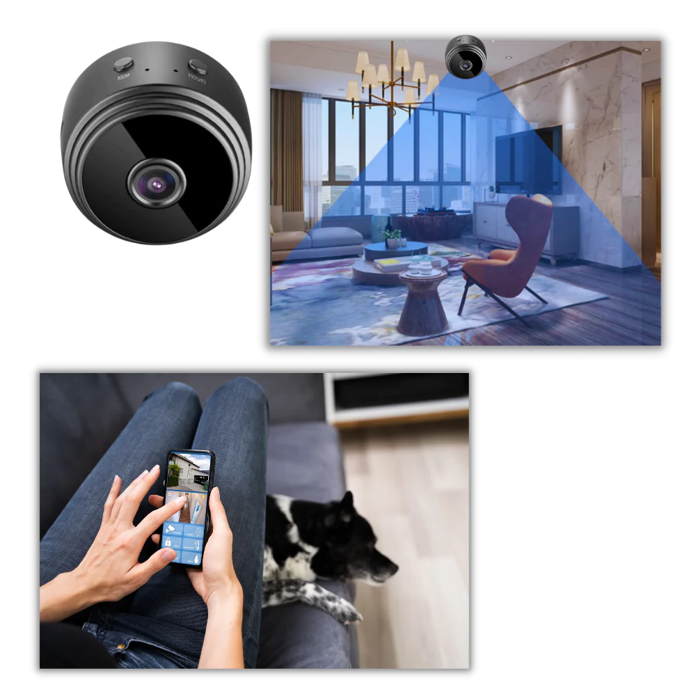 Mini-WiFi-säkerhetskamera — Full HD-nattsyn, rörelsedetektering