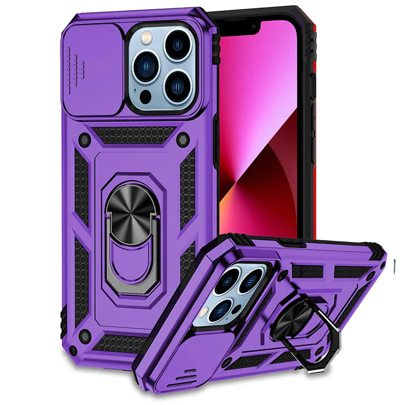 Magnetic Phone Case — Kickstand, Slide Camera Cover & Mount Support