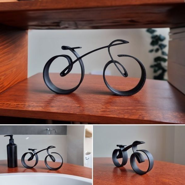 ミニマリスト自転車ワイヤースカルプチャー - シルエットデスク装飾