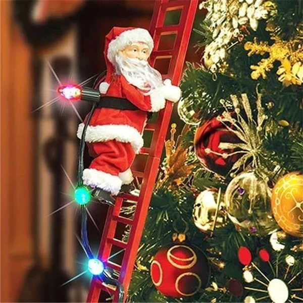 登るサンタの動くクリスマスツリーオーナメントデコレーション