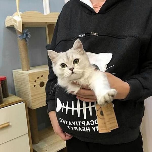 Cat Lover Hoodie — Cuddle Pouch Design, Cozy Pet Gift