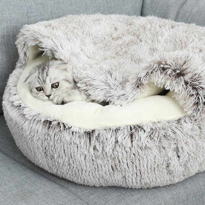 SnuggleCave Plush Pet Bed for Dogs & Cats — Sizes & Colors