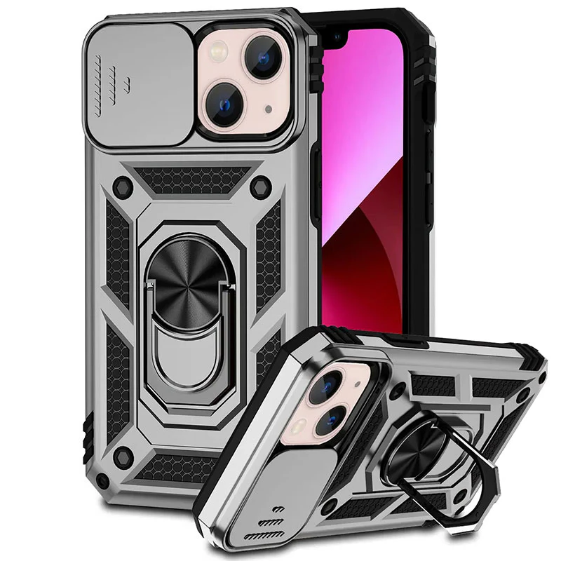 Magnetic Phone Case — Kickstand, Slide Camera Cover & Mount Support