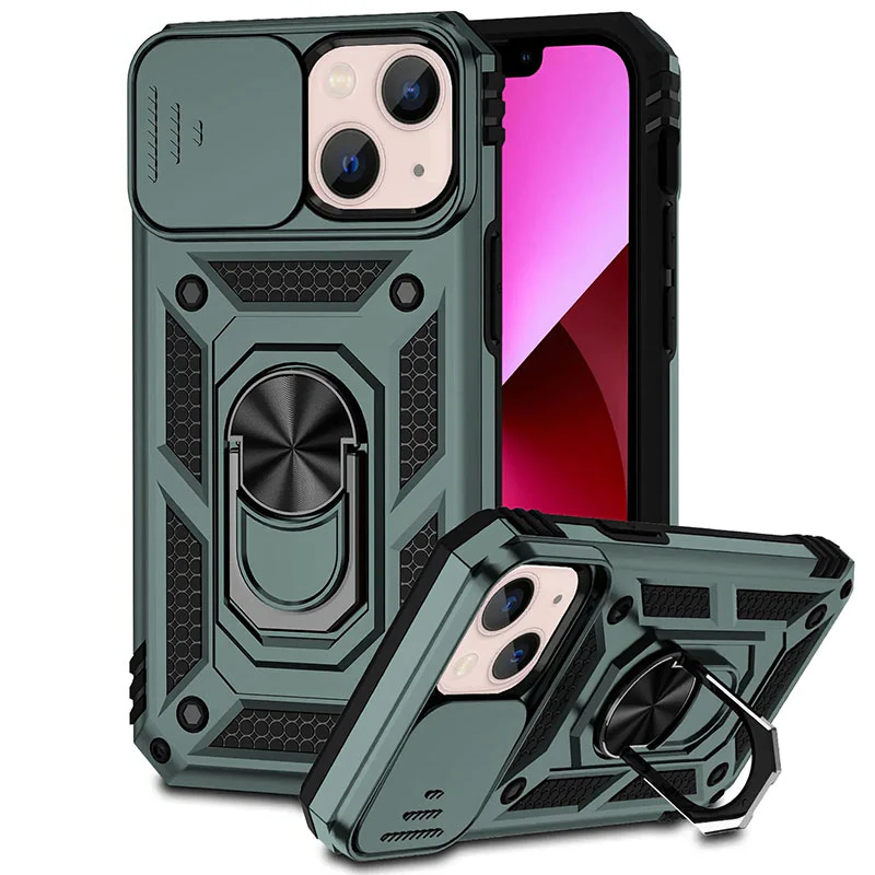 Magnetic Phone Case — Kickstand, Slide Camera Cover & Mount Support