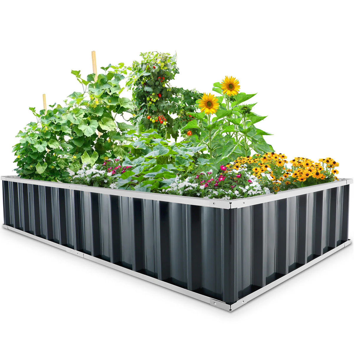 Canteiro elevado de exterior para flores e legumes
