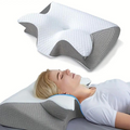 Sommerfuglformet pute med armlener — ergonomisk nakkestøtte