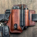 Leren tactische multitool-heuptas — versterkte achterkant