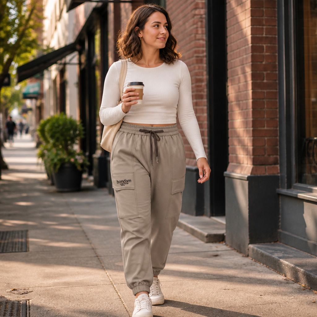 VitaLuxe – Relaxed Cargo Joggers with Drawstring Waist - Souliia