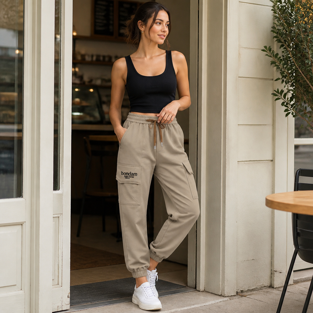 VitaLuxe – Relaxed Cargo Joggers with Drawstring Waist - Souliia