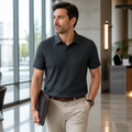 VentraBreeze – Cooling Textured Knit Polo with Snap-Button Placket - Souliia