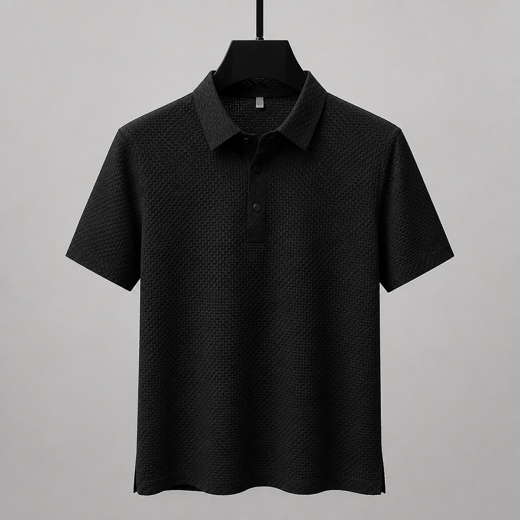 VentraBreeze – Cooling Textured Knit Polo with Snap-Button Placket - Souliia