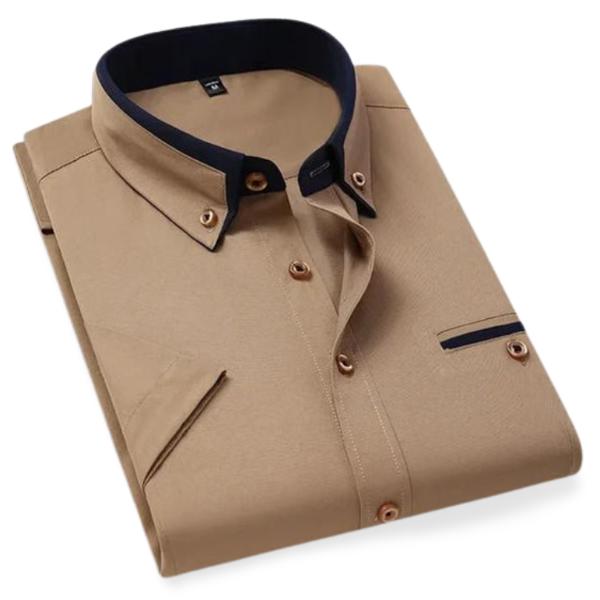 Camisa elegante — Top de verão de gola alta e mangas curtas