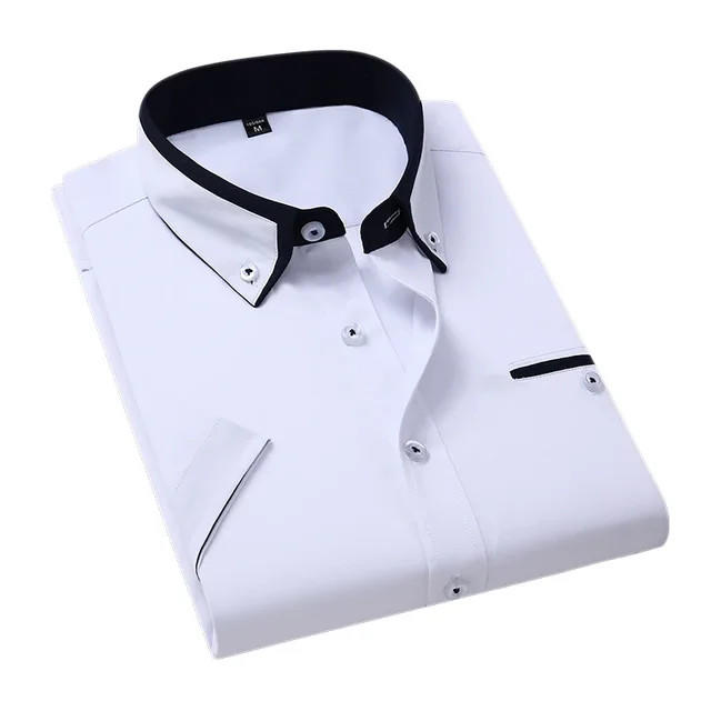 Camisa elegante — Top de verão de gola alta e mangas curtas