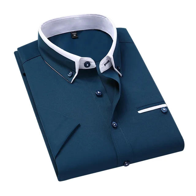 Camisa elegante — Top de verão de gola alta e mangas curtas