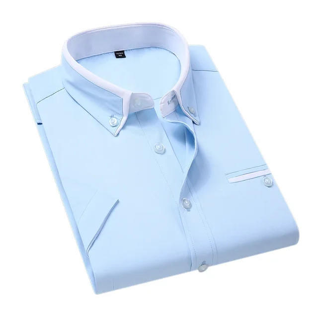 Camisa elegante — Top de verão de gola alta e mangas curtas