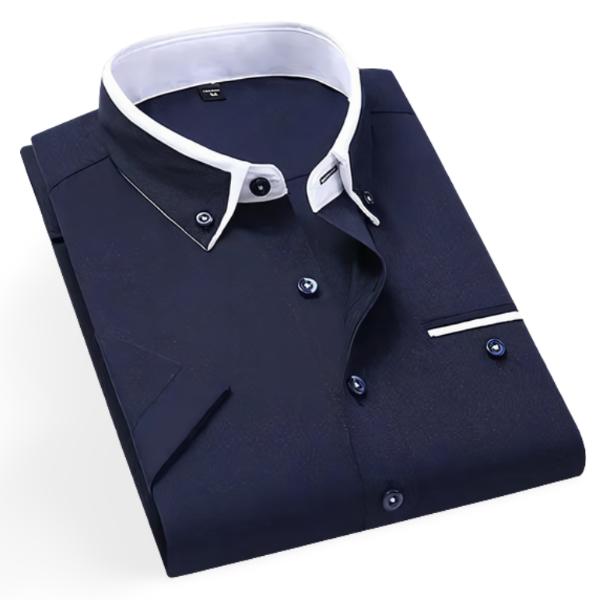 Camisa elegante — Top de verão de gola alta e mangas curtas