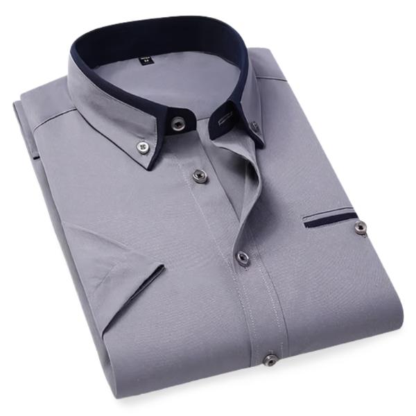 Camisa elegante — Top de verão de gola alta e mangas curtas