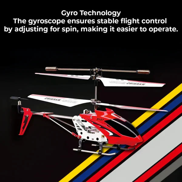 Karmínově červený mini RC vrtulník — nerozbitné provedení s gyroskopickým řízením