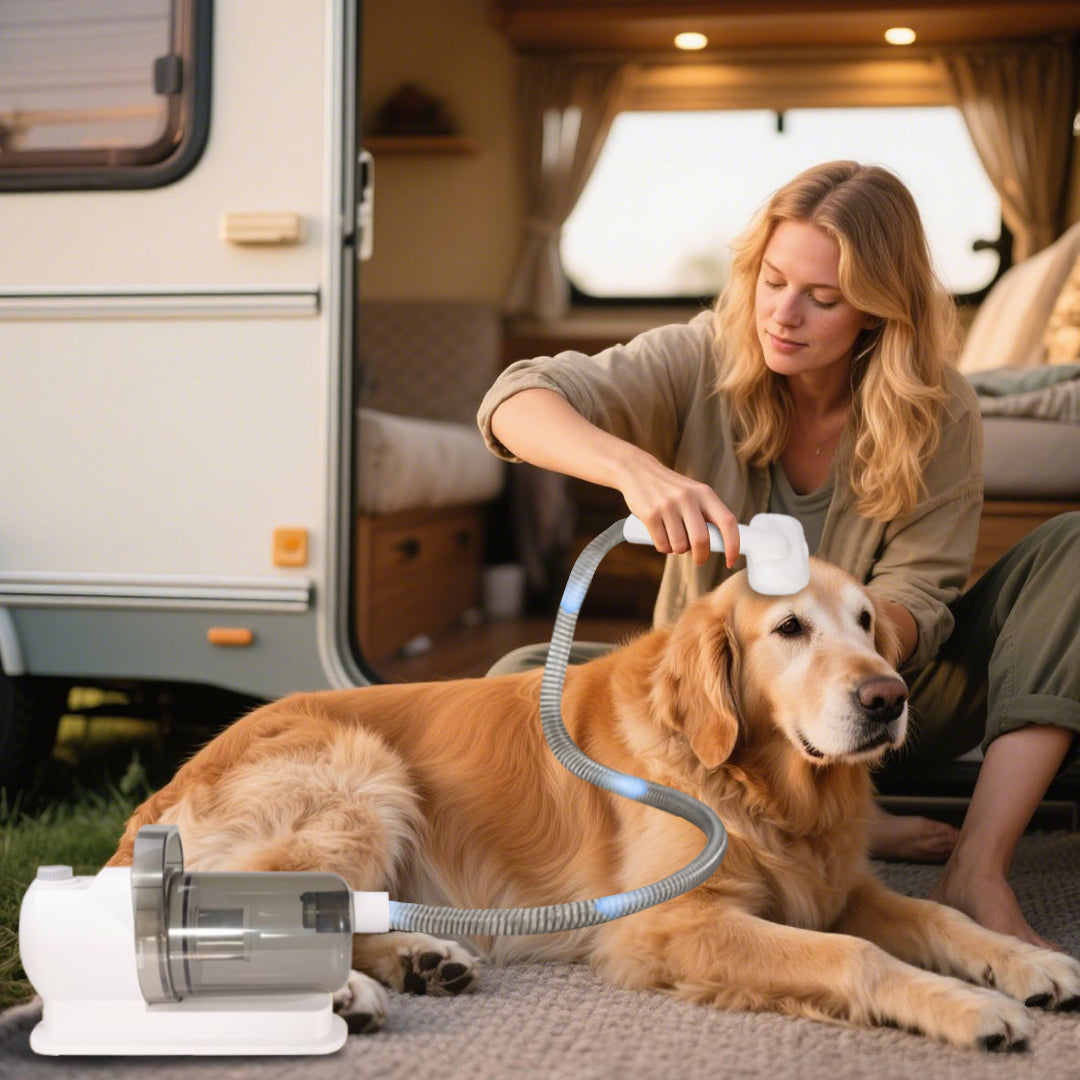 Kit de toilettage sous vide pour animaux avec aspiration silencieuse - Souliia