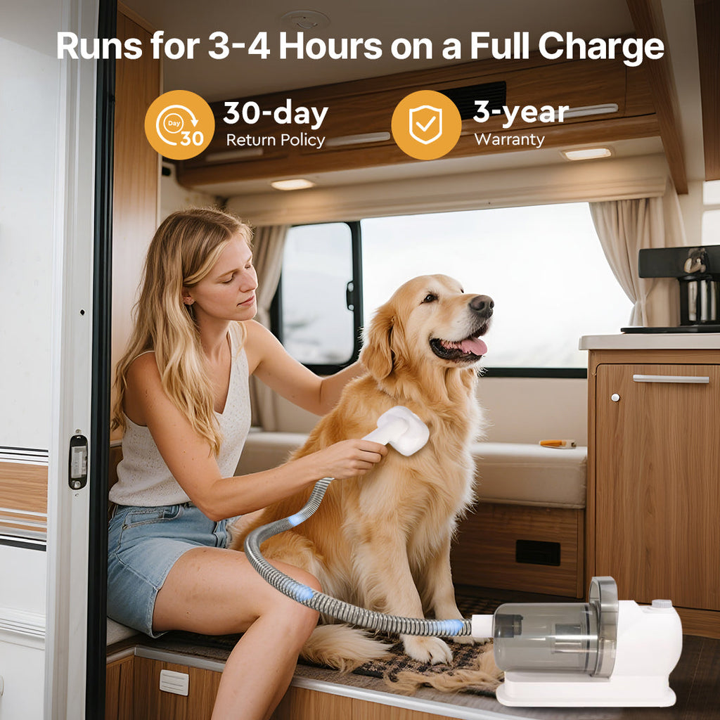 Kit de toilettage sous vide pour animaux avec aspiration silencieuse - Souliia