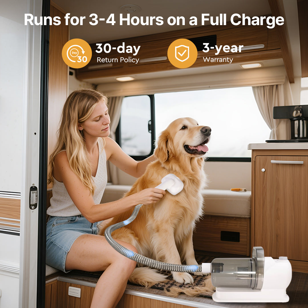 Kit de toilettage sous vide pour animaux avec aspiration silencieuse - Souliia