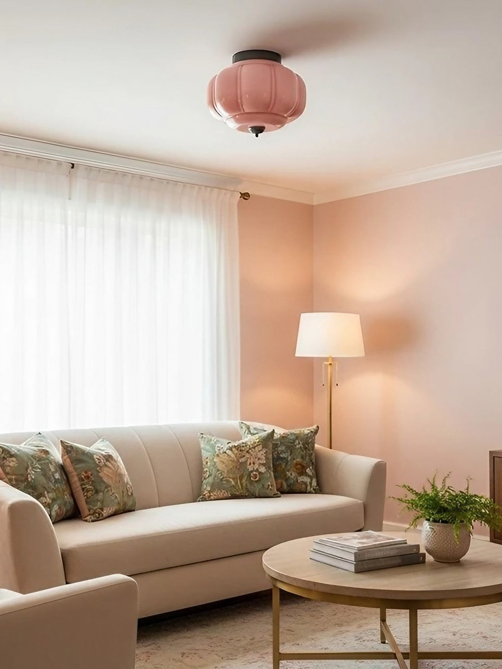 Retro Milk Semi Flush Mount Eloise Ceiling Light | Souliia