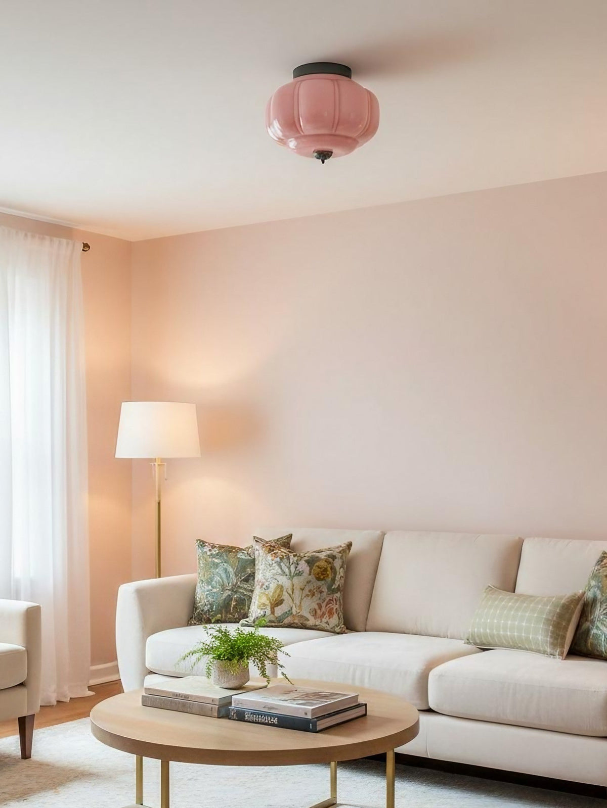 Retro Milk Semi Flush Mount Eloise Ceiling Light | Souliia