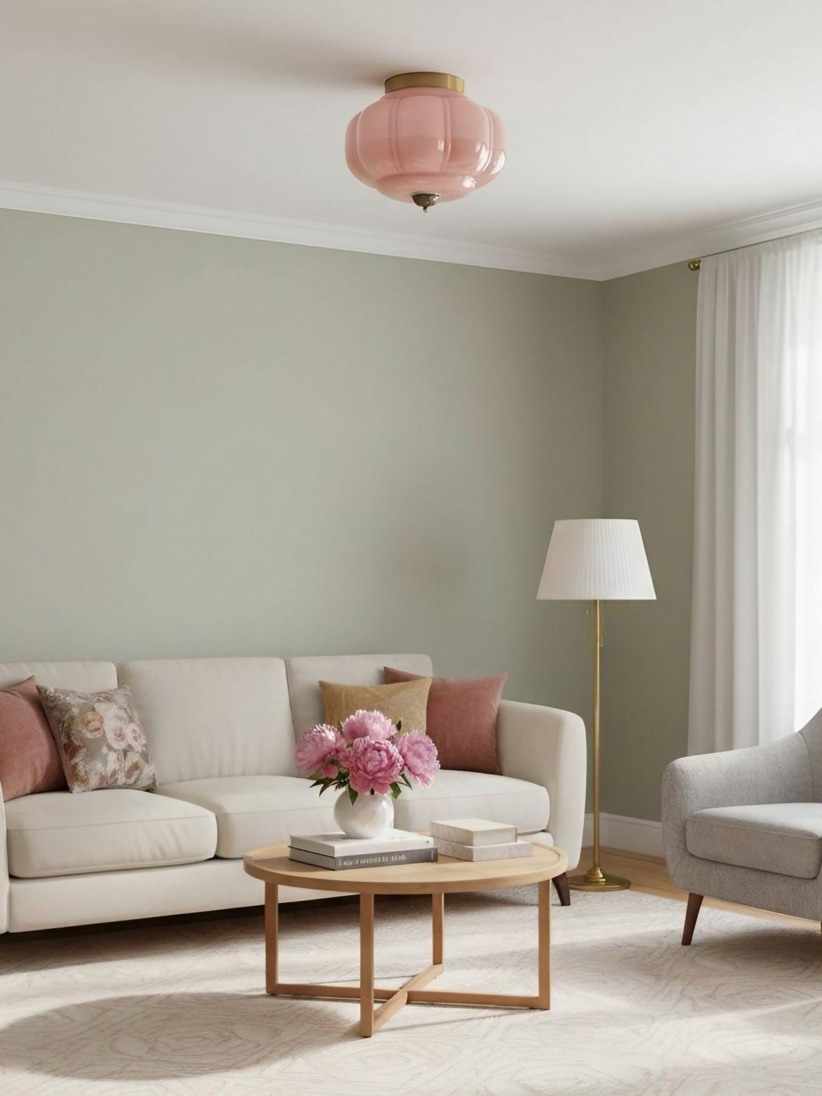 Retro Milk Semi Flush Mount Eloise Ceiling Light | Souliia