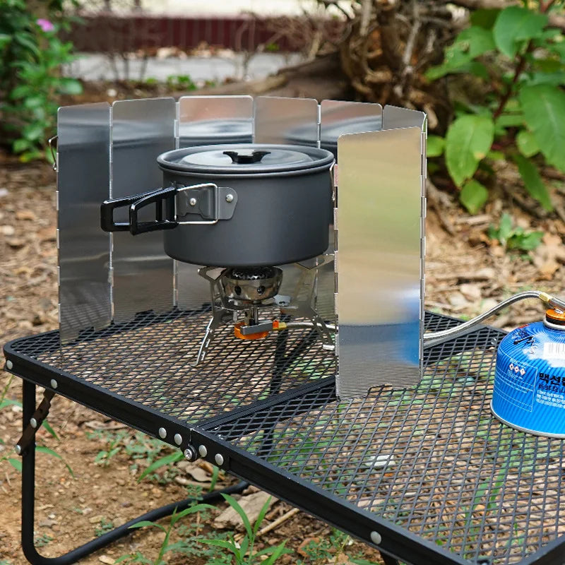 Paravento per cucinare all’aperto su fornello portatile da campeggio - Souliia