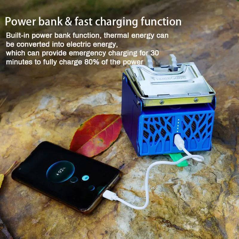 Réchaud de camping alimenté par USB pour brûler du bois en toute mobilité - Souliia
