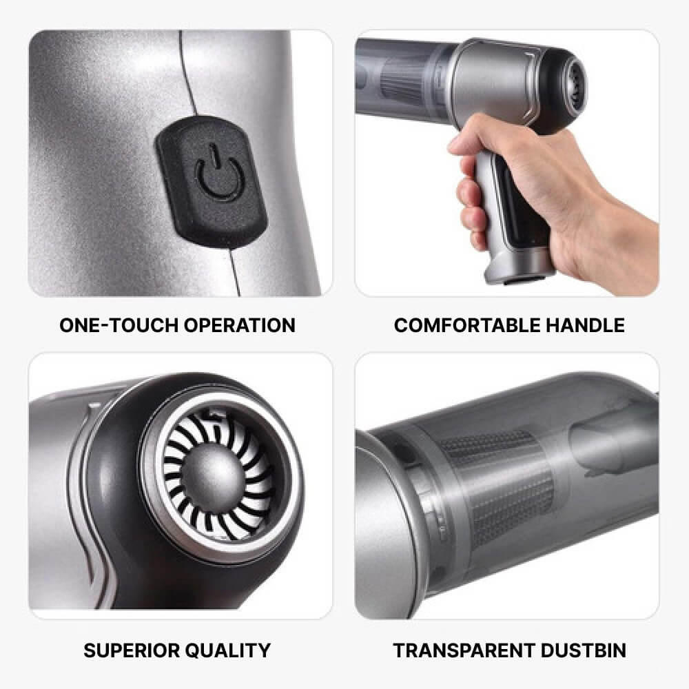 Powerful Cordless Handheld Vacuum — Long-Lasting Battery