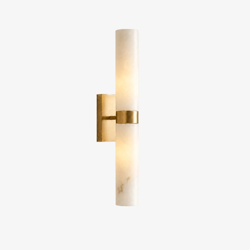 Marcellus Luxus Alabaster Röhrenwandleuchte Moderne Architektonische Wandleuchte für Nachttisch und Schminkbereich | Souliia