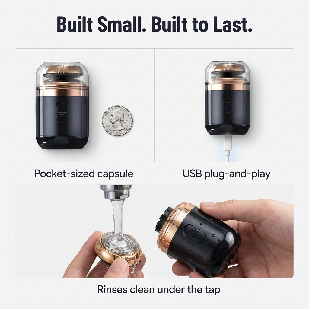 VeloTrim — Tame Stubble in 5 Minutes With a Pocket-Sized Capsule Shaver - Souliia