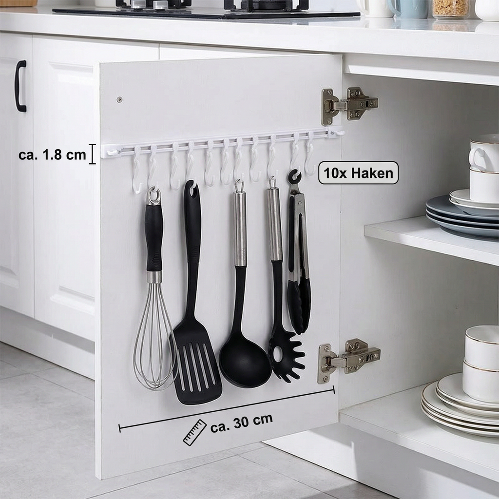 Self-Adhesive Hook Rack for Kitchen and Bathroom (Set of 2) - Souliia