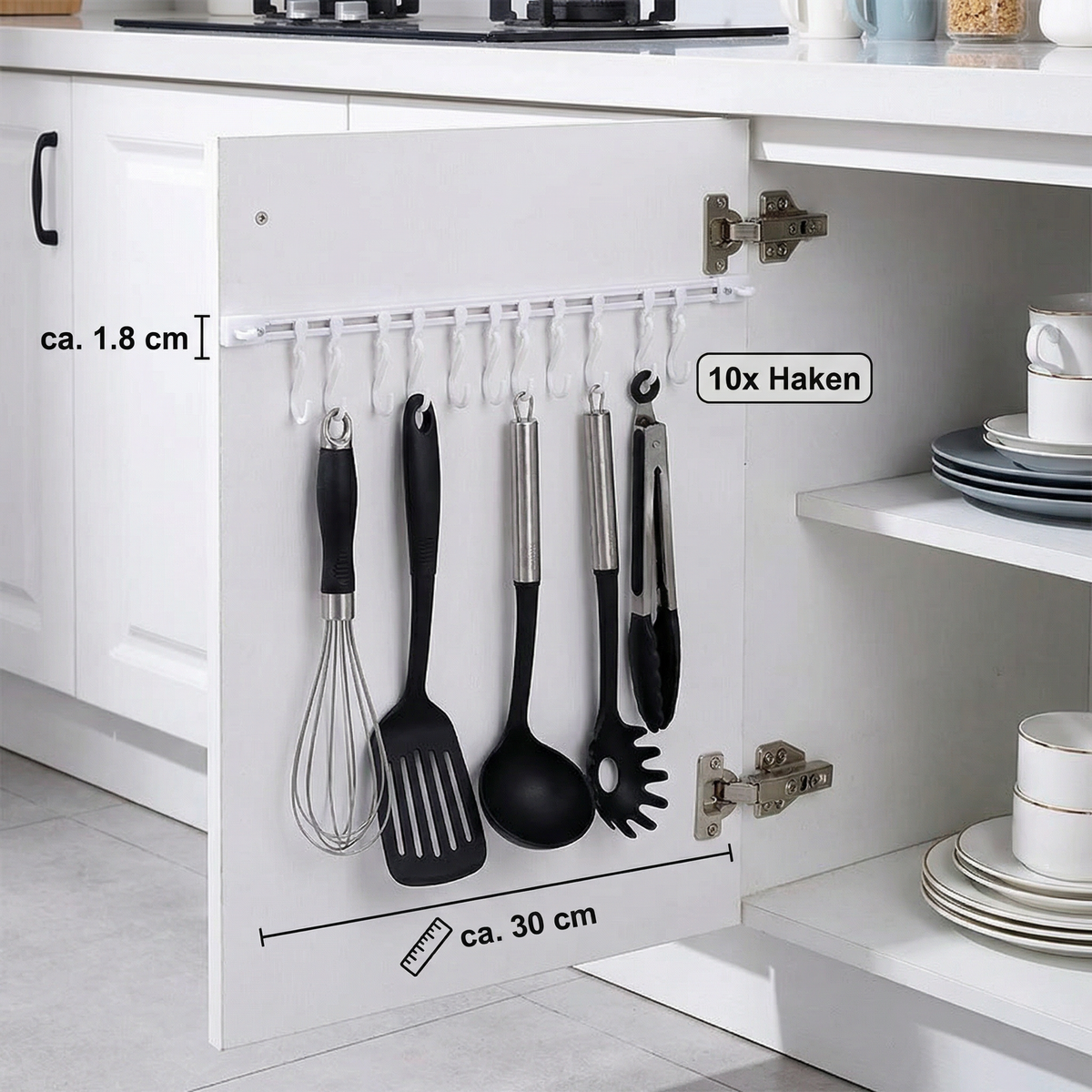 Self-Adhesive Hook Rack for Kitchen and Bathroom (Set of 2) - Souliia