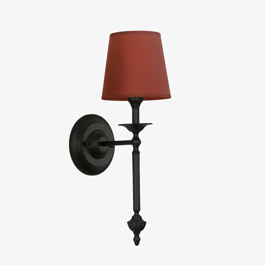 Rowan Fabric Shade Wall Sconce in Antique Copper - Vintage Luxury Light for Interiors | Souliia