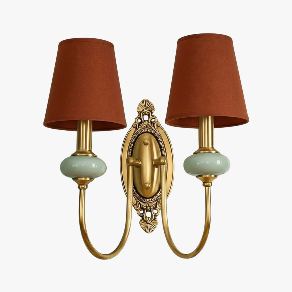 Rowan Classic Fabric Shade Sconce – Ceramic Wall Light for Hallway or Bedroom | Souliia