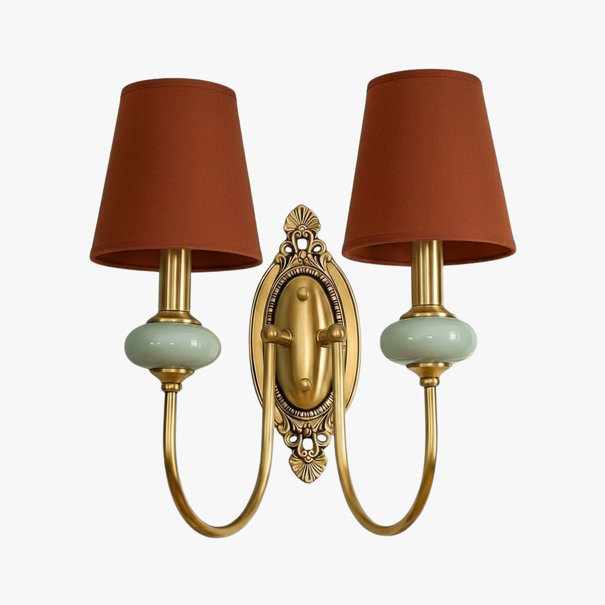 Rowan Classic Fabric Shade Sconce – Ceramic Wall Light for Hallway or Bedroom | Souliia