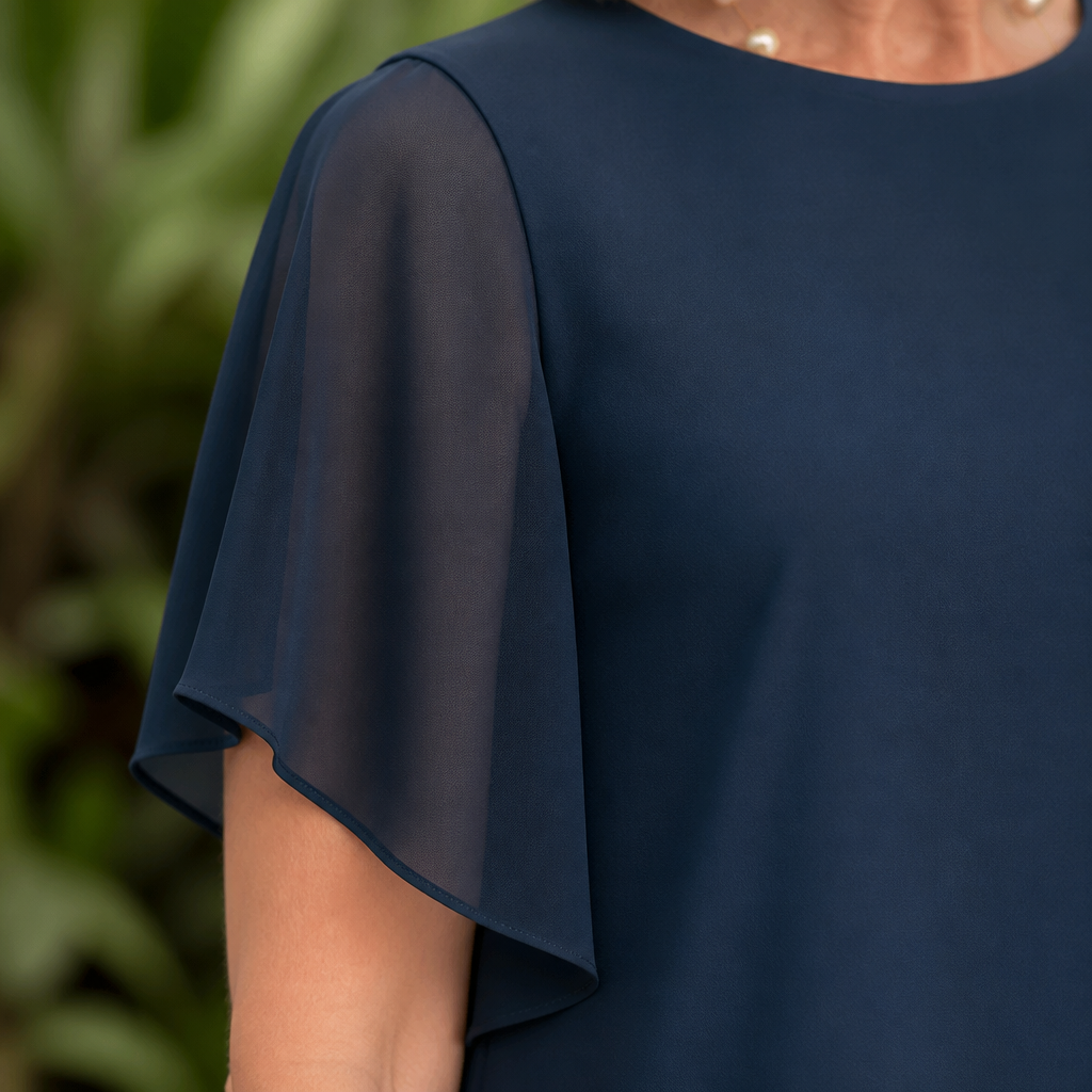 ZephyraFlex – Ensemble élégant composé d'un haut asymétrique en mousseline et d'un pantalon large - Souliia