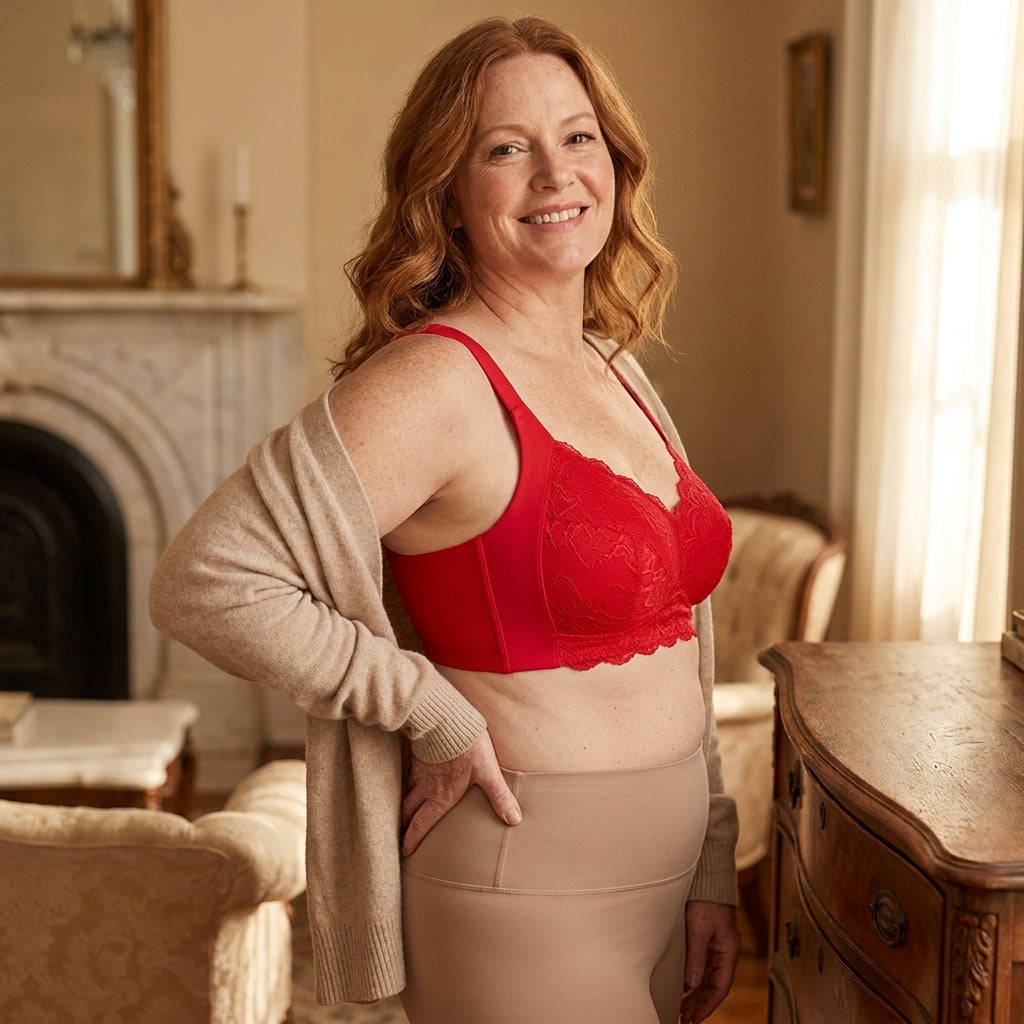 SereniCurve – Wireless Lace Bra with Natural Lift & Smoothing Back Band - Souliia