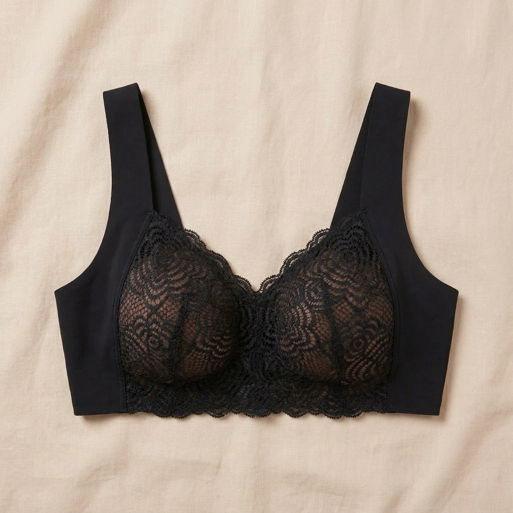 SereniCurve – Wireless Lace Bra with Natural Lift & Smoothing Back Band - Souliia