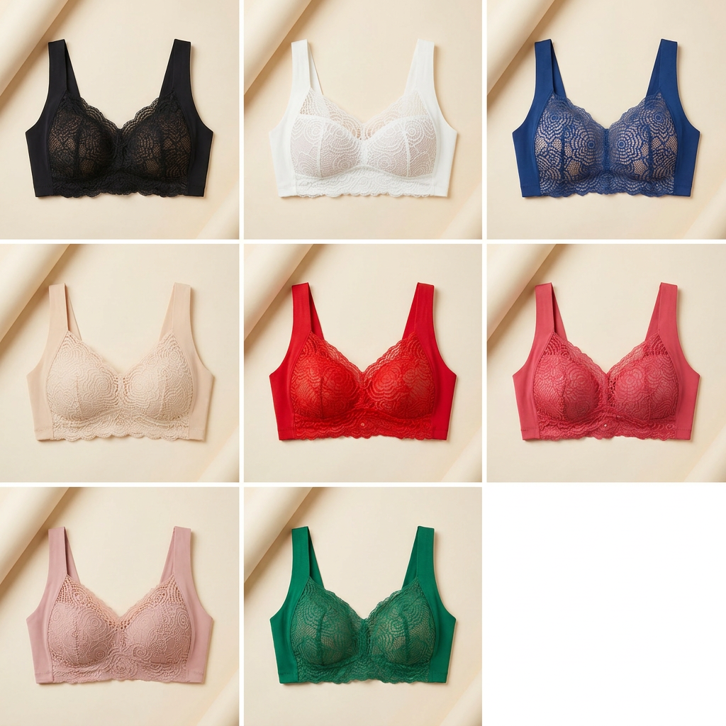 SereniCurve – Wireless Lace Bra with Natural Lift & Smoothing Back Band - Souliia