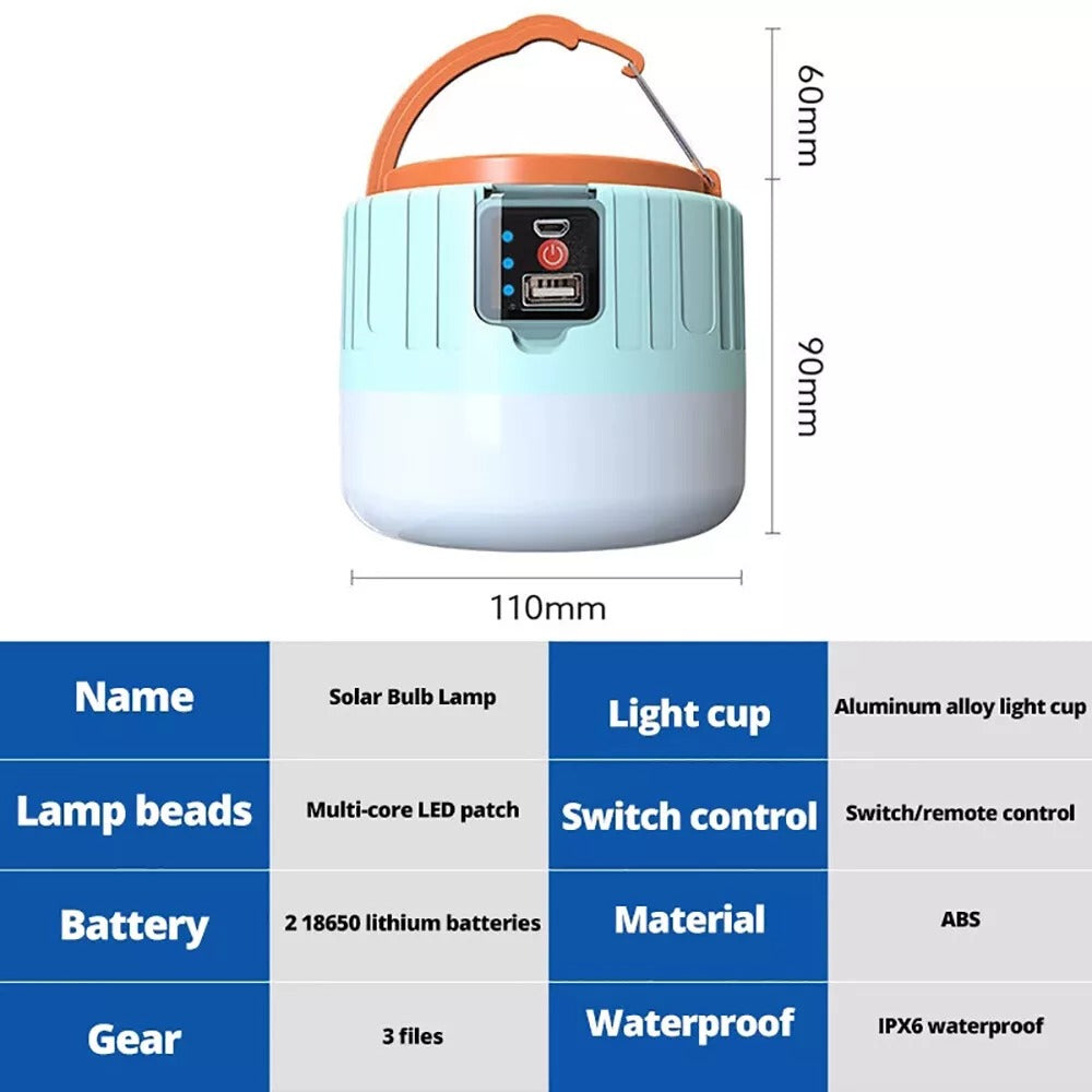 Lanterna da campeggio da 1500 lumen — Illuminazione a 360° dell'area circostante