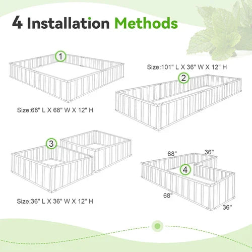 Canteiro elevado de exterior para flores e legumes