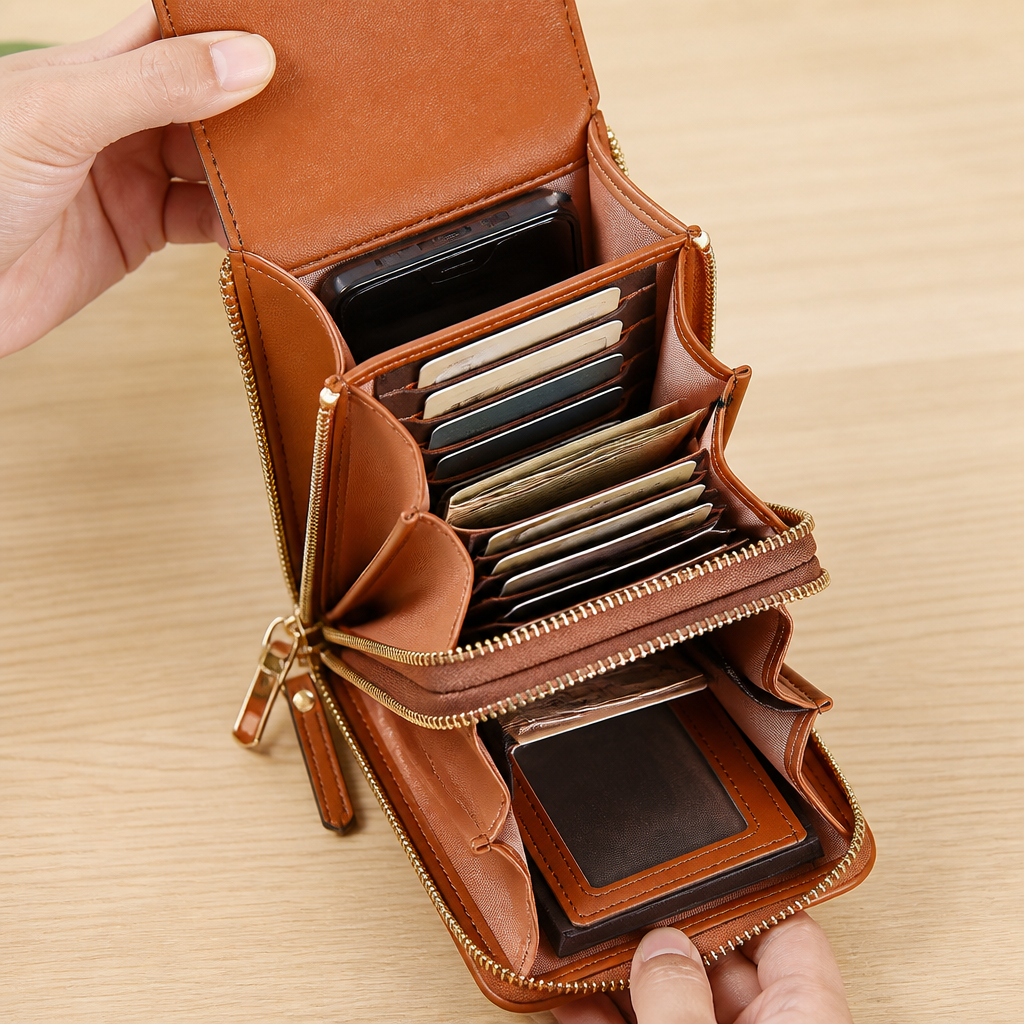 VividGuard – Hands-Free Touchscreen Crossbody Phone Bag with RFID Protection - Souliia