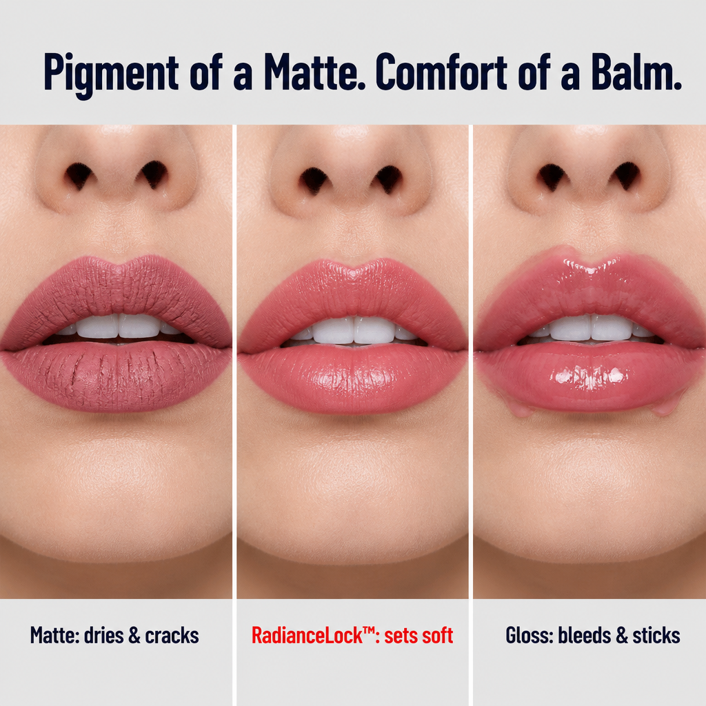 RadianceLock Lip Glow — Απόκτησε έντονο χρώμα που διαρκεί όλο το δείπνο χωρίς να ξηραίνει τα χείλη - Souliia
