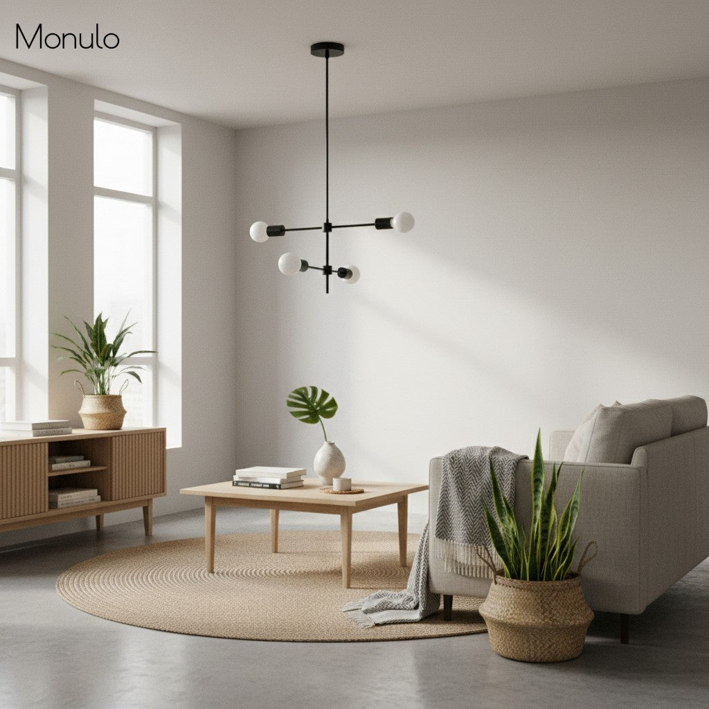 Lustră contemporană Mobilux Line cu glob și structură deschisă – iluminat decorativ cu înălțime reglabilă pentru hol | Souliia