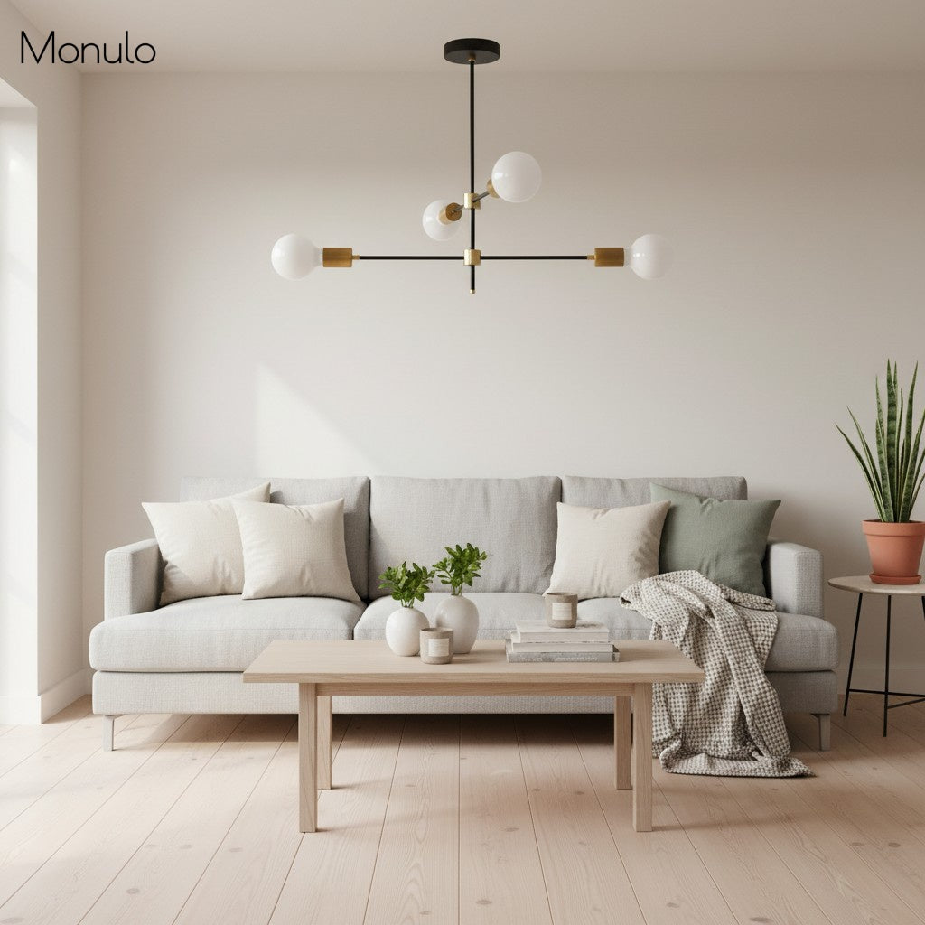 Lustră contemporană Mobilux Line cu glob și structură deschisă – iluminat decorativ cu înălțime reglabilă pentru hol | Souliia