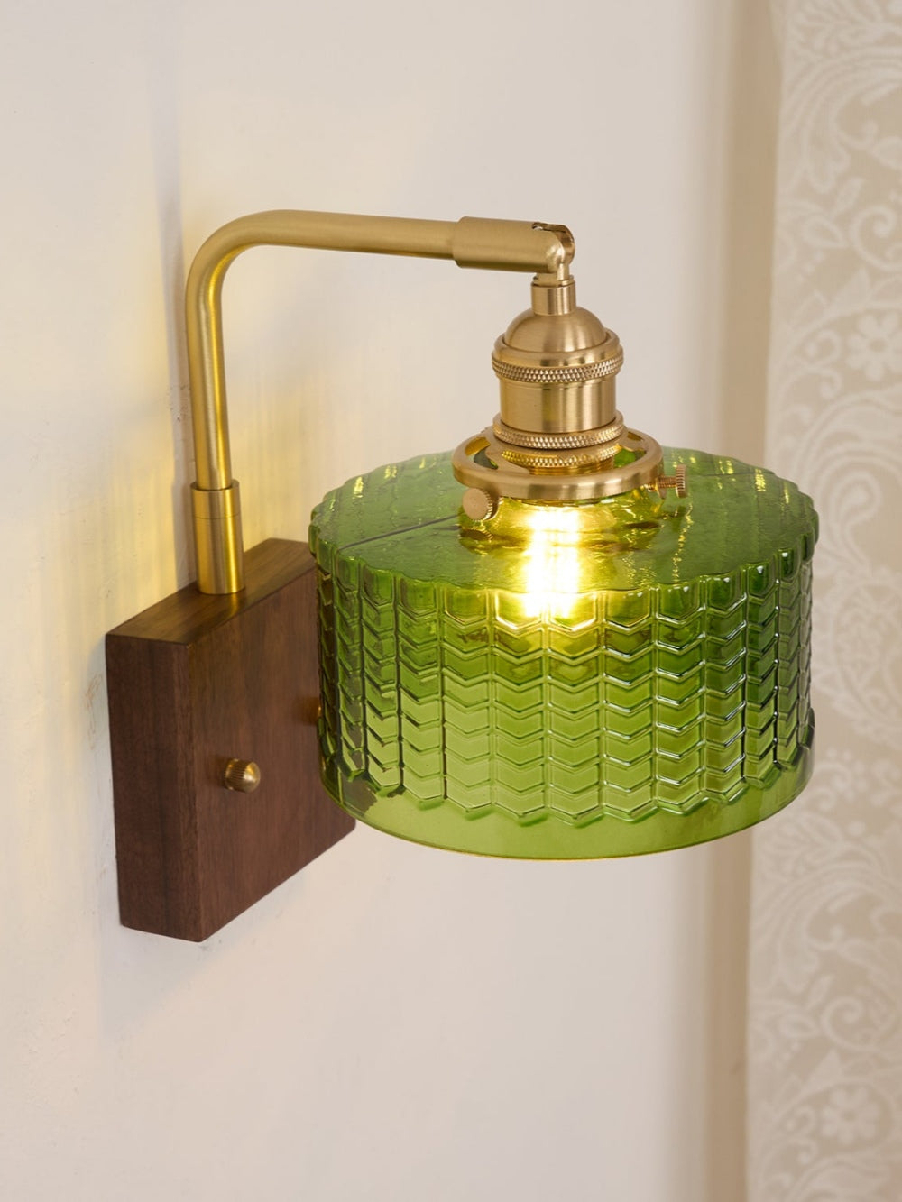 Ripple Glass Wall Sconce – Vintage Style Bedside Accent Light for Bedroom | Souliia