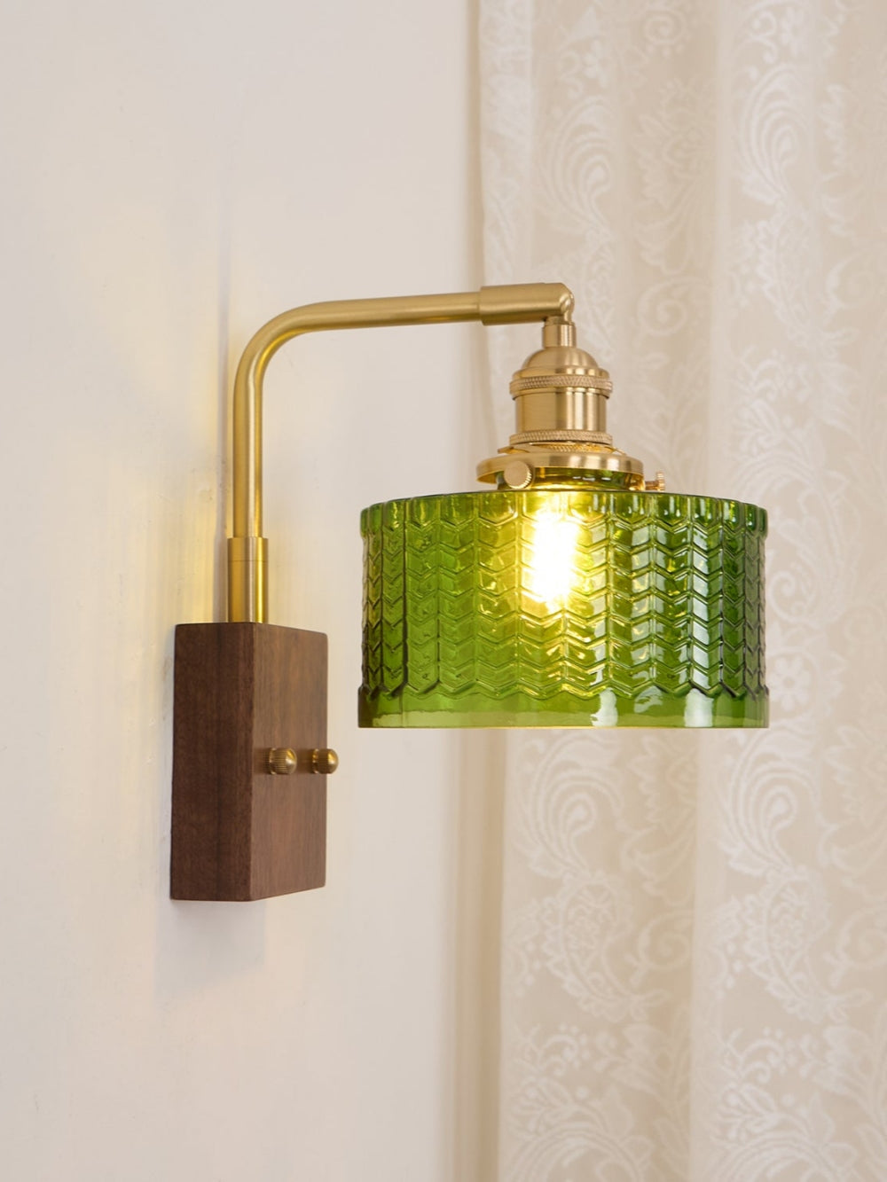 Ripple Glass Wall Sconce – Vintage Style Bedside Accent Light for Bedroom | Souliia